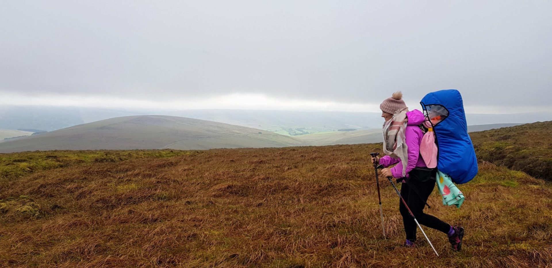 Sawel mountain walk in fog